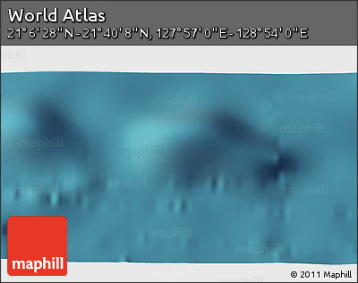 Satellite 3D Map of the Area around 21° 23' 18" N, 128° 25' 30" E