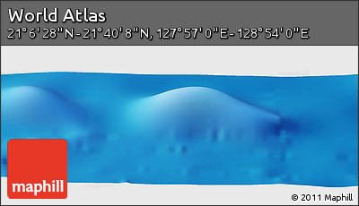 Physical Panoramic Map of the Area around 21° 23' 18" N, 128° 25' 30" E