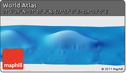 Physical Panoramic Map of the Area around 21° 23' 18" N, 128° 25' 30" E