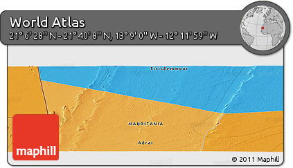 Political Panoramic Map of the Area around 21° 23' 18" N, 12° 40' 30" W