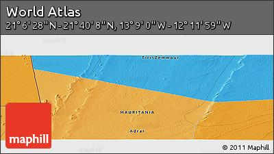 Political Panoramic Map of the Area around 21° 23' 18" N, 12° 40' 30" W