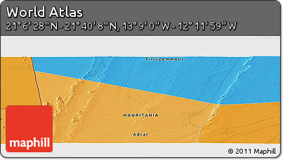 Political Panoramic Map of the Area around 21° 23' 18" N, 12° 40' 30" W