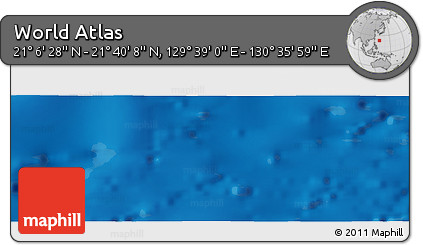 Physical Panoramic Map of the Area around 21° 23' 18" N, 130° 7' 30" E