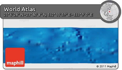 Physical Panoramic Map of the Area around 21° 23' 18" N, 132° 40' 30" E