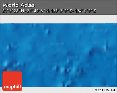 Physical 3D Map of the Area around 21° 23' 18" N, 133° 31' 30" E