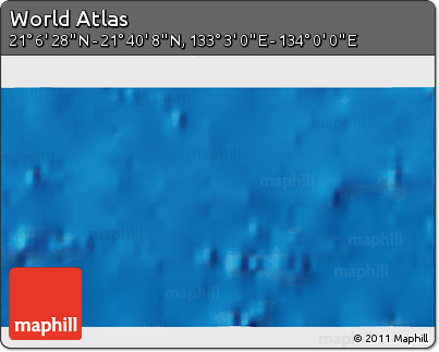 Physical 3D Map of the Area around 21° 23' 18" N, 133° 31' 30" E