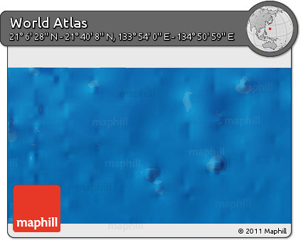 Physical 3D Map of the Area around 21° 23' 18" N, 134° 22' 30" E