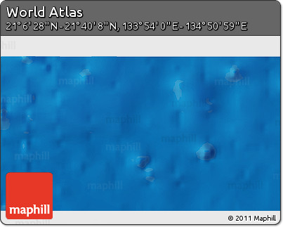 Physical 3D Map of the Area around 21° 23' 18" N, 134° 22' 30" E
