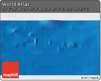 Physical 3D Map of the Area around 21° 23' 18" N, 135° 13' 29" E