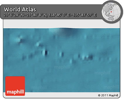 Satellite 3D Map of the Area around 21° 23' 18" N, 135° 13' 29" E