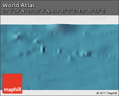 Satellite 3D Map of the Area around 21° 23' 18" N, 135° 13' 29" E