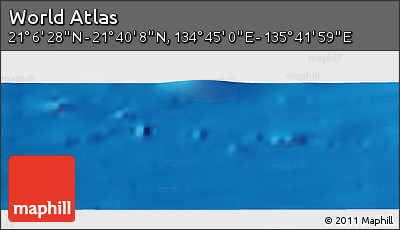 Physical Panoramic Map of the Area around 21° 23' 18" N, 135° 13' 29" E