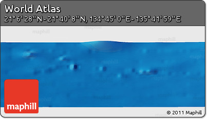 Physical Panoramic Map of the Area around 21° 23' 18" N, 135° 13' 29" E