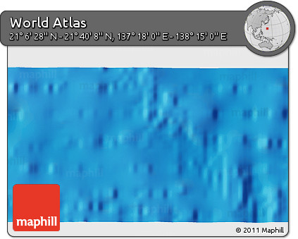 Physical 3D Map of the Area around 21° 23' 18" N, 137° 46' 30" E