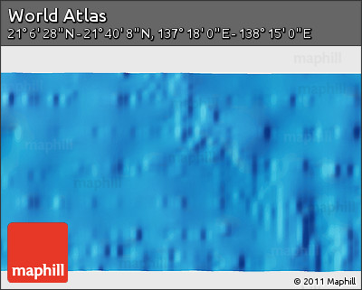 Physical 3D Map of the Area around 21° 23' 18" N, 137° 46' 30" E