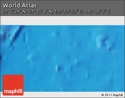 Physical 3D Map of the Area around 21° 23' 18" N, 140° 19' 29" E