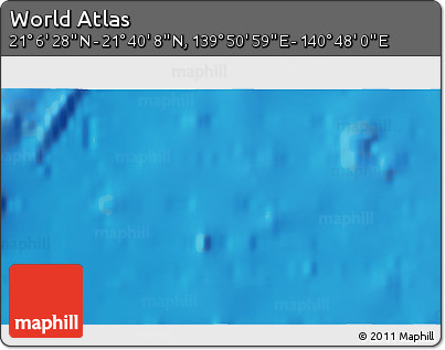 Physical 3D Map of the Area around 21° 23' 18" N, 140° 19' 29" E