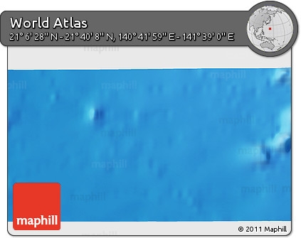 Physical 3D Map of the Area around 21° 23' 18" N, 141° 10' 30" E