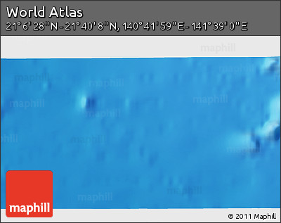 Physical 3D Map of the Area around 21° 23' 18" N, 141° 10' 30" E