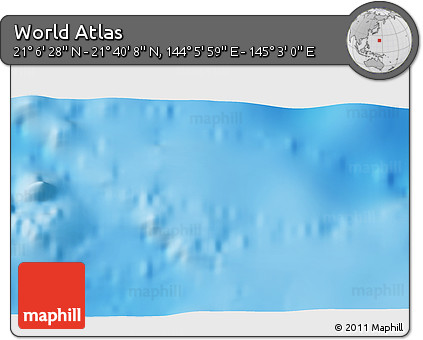 Physical 3D Map of the Area around 21° 23' 18" N, 144° 34' 29" E