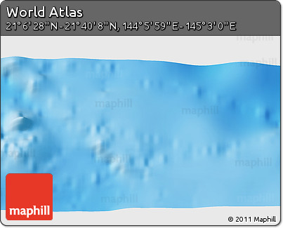 Physical 3D Map of the Area around 21° 23' 18" N, 144° 34' 29" E
