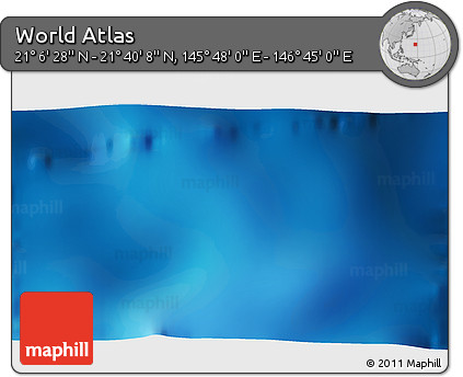 Physical 3D Map of the Area around 21° 23' 18" N, 146° 16' 30" E