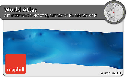 Physical Panoramic Map of the Area around 21° 23' 18" N, 146° 16' 30" E