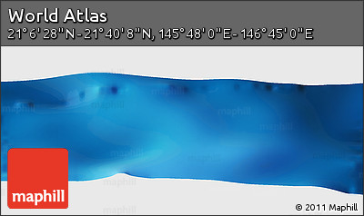 Physical Panoramic Map of the Area around 21° 23' 18" N, 146° 16' 30" E