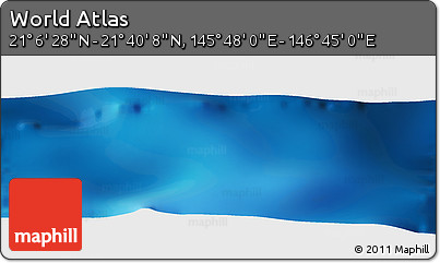 Physical Panoramic Map of the Area around 21° 23' 18" N, 146° 16' 30" E