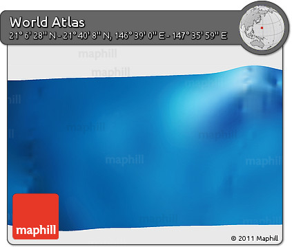 Physical 3D Map of the Area around 21° 23' 18" N, 147° 7' 30" E