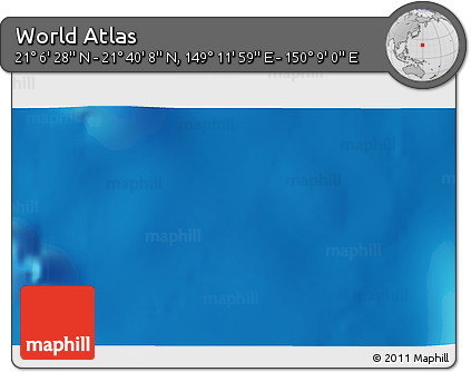 Physical 3D Map of the Area around 21° 23' 18" N, 149° 40' 30" E