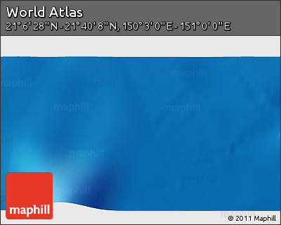Physical 3D Map of the Area around 21° 23' 18" N, 150° 31' 30" E