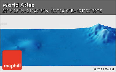 Physical Panoramic Map of the Area around 21° 23' 18" N, 151° 22' 30" E