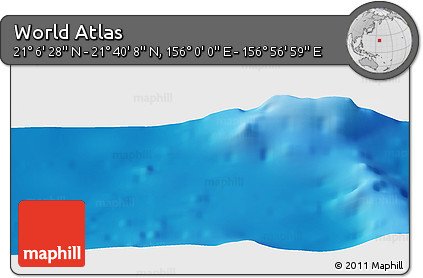 Physical Panoramic Map of the Area around 21° 23' 18" N, 156° 28' 29" E
