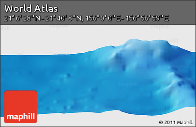 Physical Panoramic Map of the Area around 21° 23' 18" N, 156° 28' 29" E