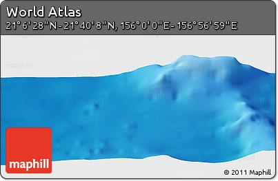 Physical Panoramic Map of the Area around 21° 23' 18" N, 156° 28' 29" E