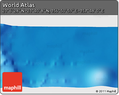 Physical 3D Map of the Area around 21° 23' 18" N, 157° 19' 29" E
