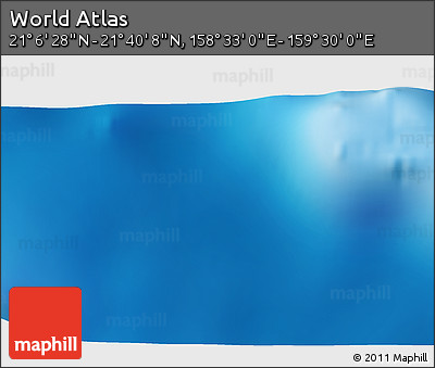Physical 3D Map of the Area around 21° 23' 18" N, 159° 1' 30" E