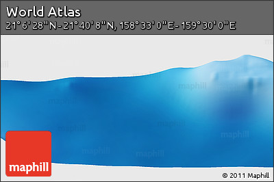 Physical Panoramic Map of the Area around 21° 23' 18" N, 159° 1' 30" E