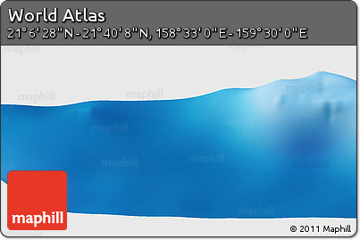 Physical Panoramic Map of the Area around 21° 23' 18" N, 159° 1' 30" E
