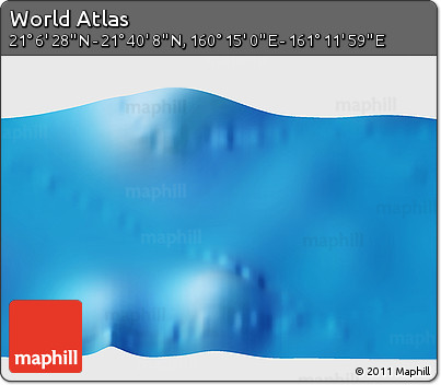 Physical 3D Map of the Area around 21° 23' 18" N, 160° 43' 29" E