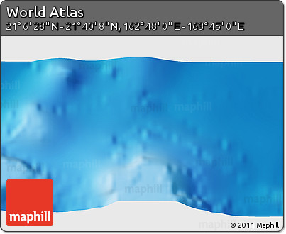 Physical 3D Map of the Area around 21° 23' 18" N, 163° 16' 30" E