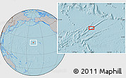 Gray Location Map of the area around 21° 23' 18" N, 168° 13' 29" W, hill shading