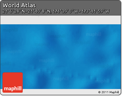 Shaded Relief 3D Map of the Area around 21° 23' 18" N, 174° 10' 30" W