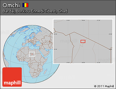 Gray Location Map of Omchi