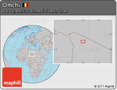 Gray Location Map of Omchi