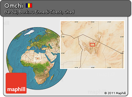 Satellite Location Map of Omchi