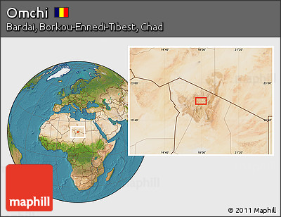 Satellite Location Map of Omchi