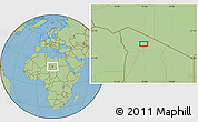 Savanna Style Location Map of the area around 21° 23' 18" N, 17° 55' 29" E