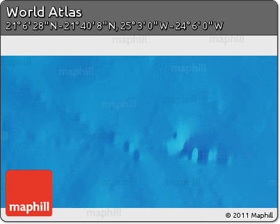 Physical 3D Map of the Area around 21° 23' 18" N, 24° 34' 30" W